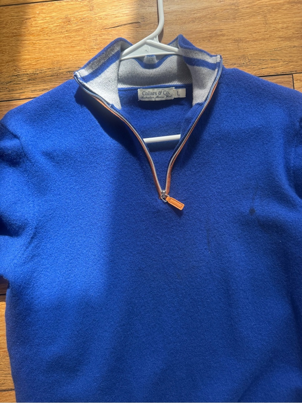 Collars & Co. Men’s Royal Blue Quarter-Zip Sweater